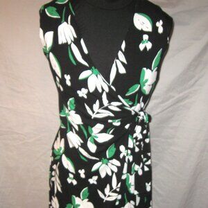 A NEW DAY Floral Wrap Dress Black Green XS S